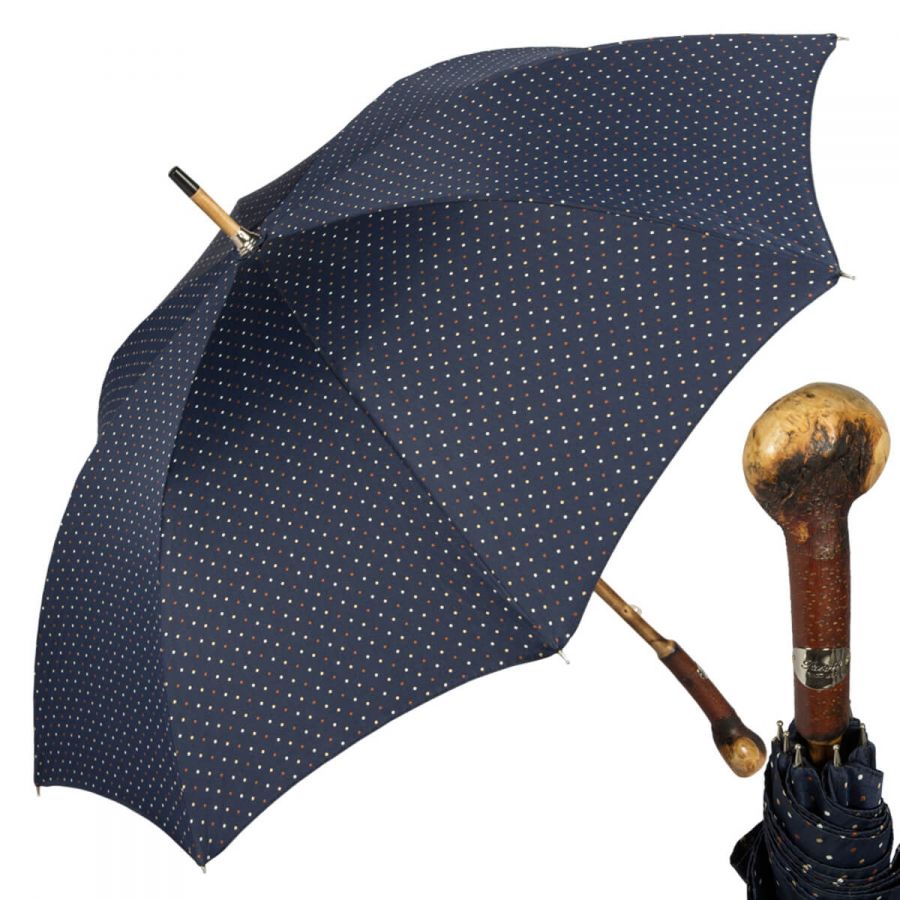 Зонт-трость Pasotti Bark Chestnut Dots Blu