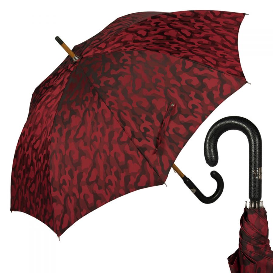 Зонт-трость Pasotti Pelle/Legno Divorzi Red