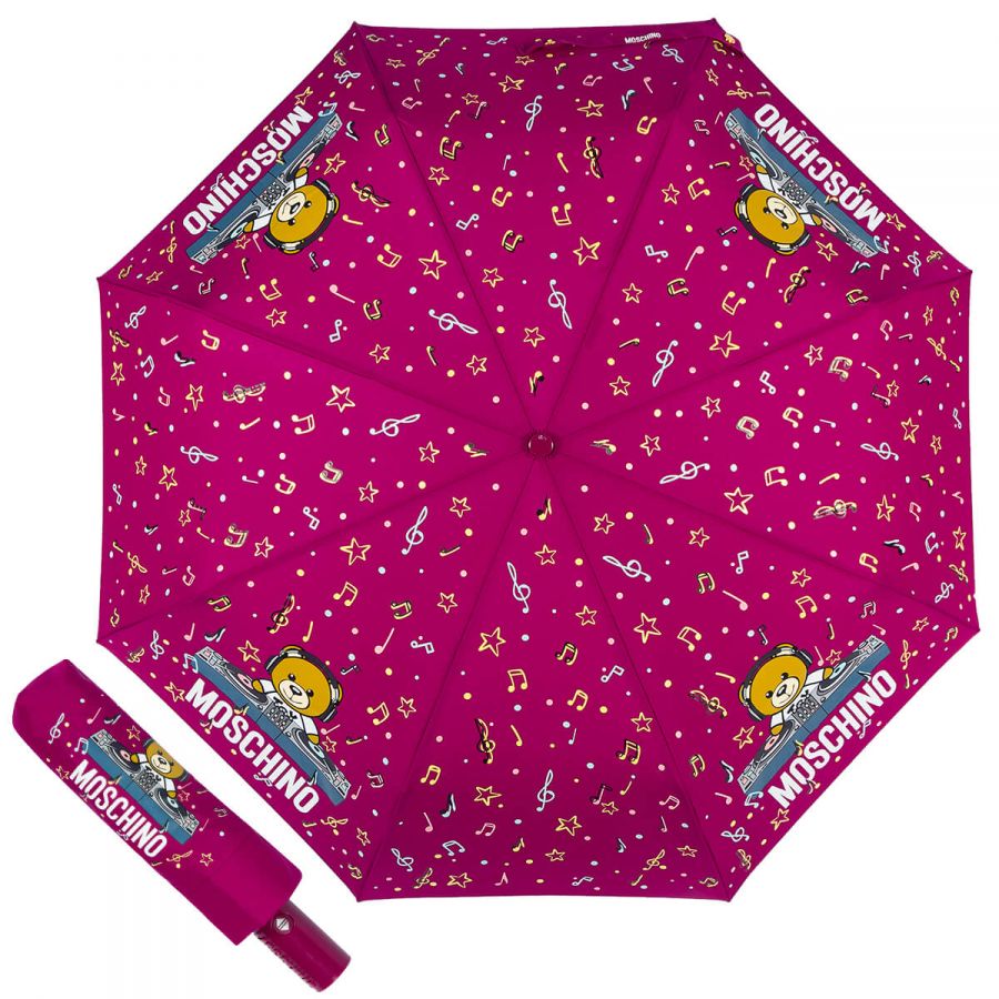 Зонт складной Moschino 8069-OCX DJ bear Bordeaux