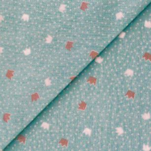 Ткань Хлопок Короны на мятном 50x40
