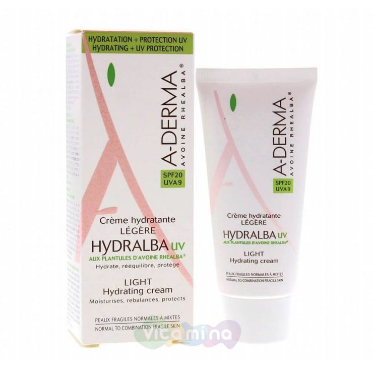 A-Derma Hydralba UV Легкий увлажняющий крем, 40 мл