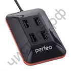 USB HUB USB-хаб Perfeo 4 Port,магнит. крепл. (PF-VI-H028 Black) чёрный