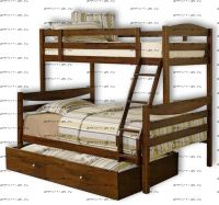 Кровать трехъярусная Алина (с выкатным спальным местом)