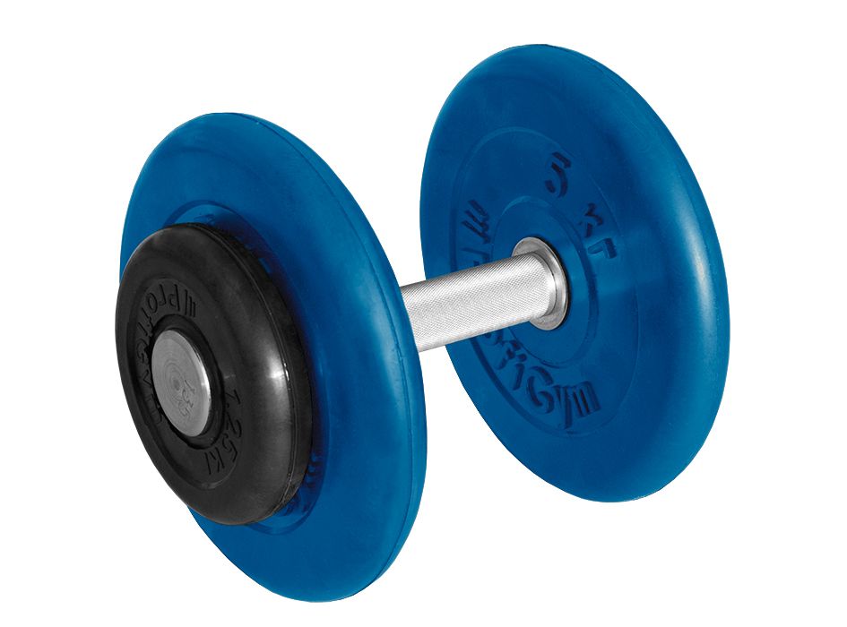 ГНЦ-13,5 Гантель обрезиненная "PROFIGYM" с хромированной ручкой 13,5кг, цветная