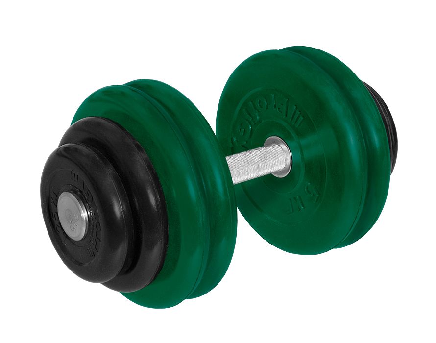 ГНЦ-28,5 Гантель обрезиненная "PROFIGYM" с хромированной ручкой 28,5 кг, цветная