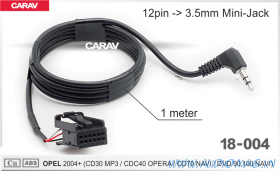 Carav 18-004 AUX OPEL 2004+ (12-pin -> 3.5mm mini jack)