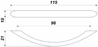 Мебельная ручка-скоба 115 мм RS008SN.3/96