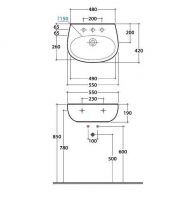 Раковина Globo Grace GR055 55 х 42 схема 1