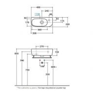 Раковина Globo Genesis GE046 50 х 22 схема 1