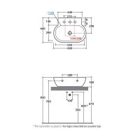 Раковина Globo Bowl+ SC061 60х46 схема 1