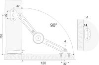 Антресольная мебельная петля MK02