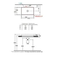 Раковина Globo T-Edge встраиваемая B6R61 61 х 37 схема 1