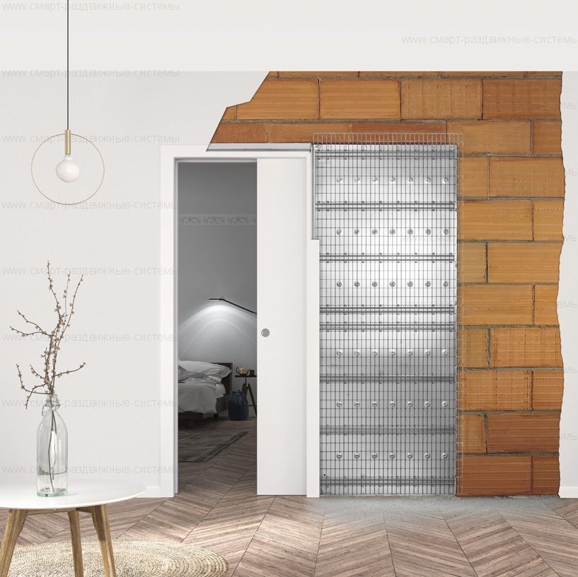 Пенал Eclisse Unico Single для раздвижной двери под штукатурку (полотно 2000 мм)