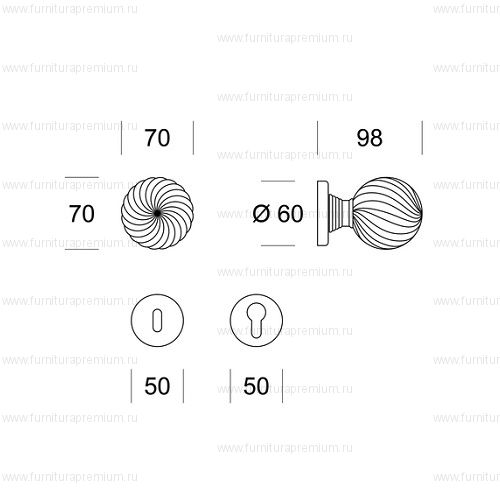 Ручка-кноб Salice Paolo Aster 4817