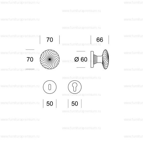 Ручка-кноб Salice Paolo Arum 4817 bis