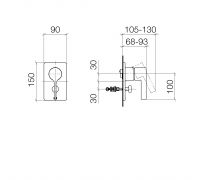 Dornbracht LULU смеситель для ванны/душа 36122710 схема 1