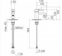 Dornbracht Meta смеситель для раковины 33526660 схема 1