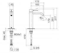 Dornbracht Meta смеситель для раковины 33539662 схема 1