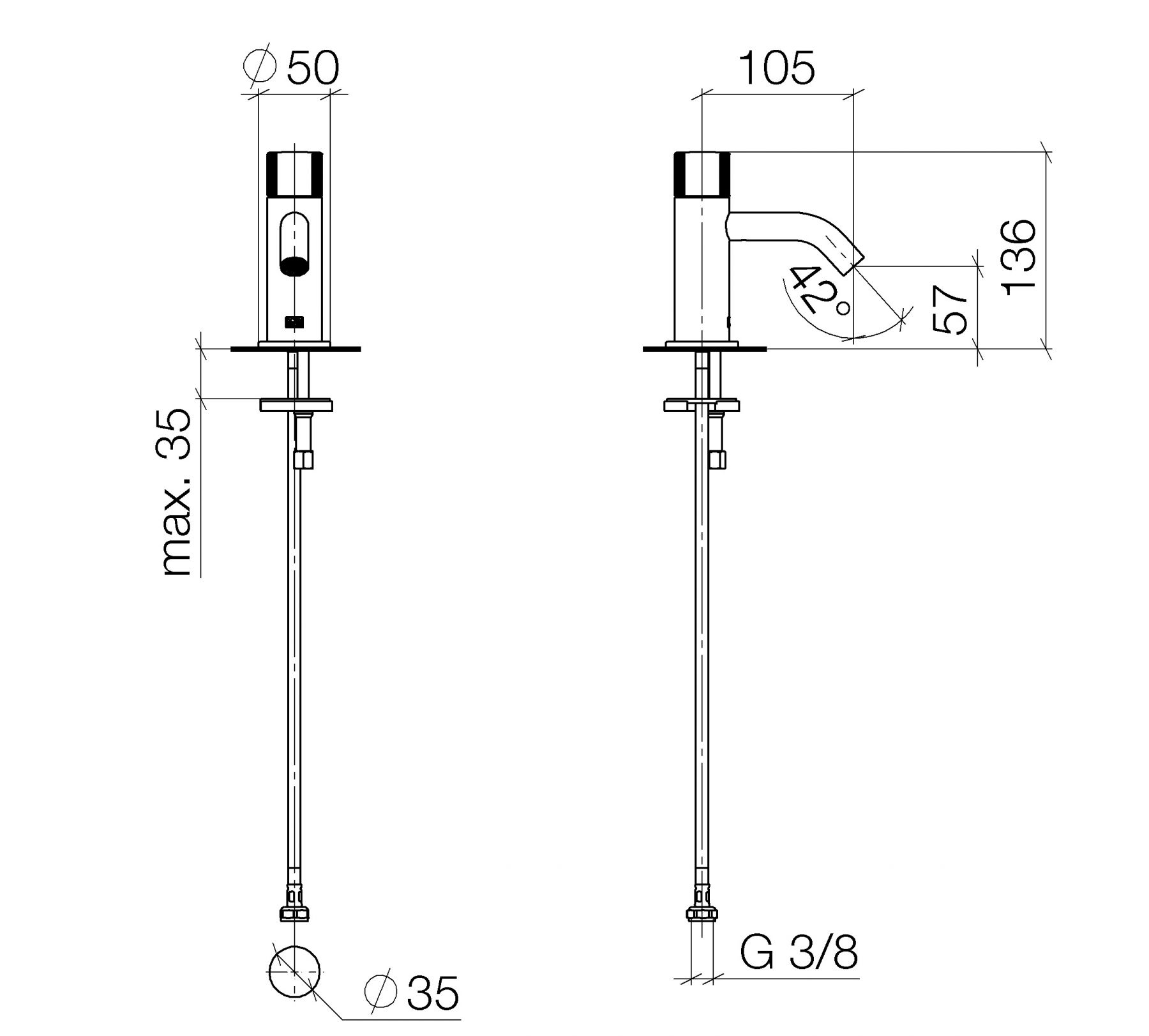 Dornbracht Meta кран для раковины 17500660 схема 1