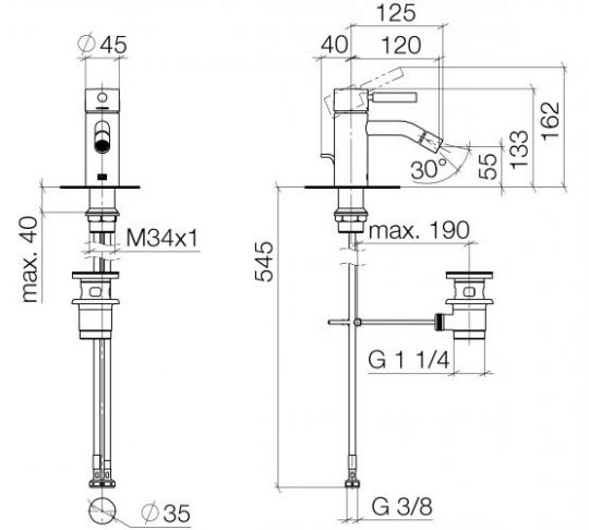 Смеситель для биде Dornbracht Meta 33600660 ФОТО