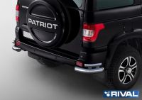Защита заднего бампера d76+d42 уголки Uaz Patriot 2014-2016-