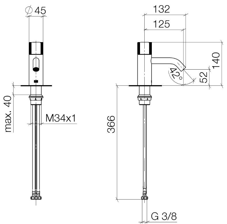 Dornbracht Meta смеситель для раковины 33526664 схема 1