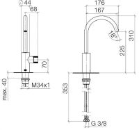 Dornbracht Meta смеситель для раковины 33505665 схема 1