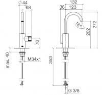 Dornbracht Meta смеситель для раковины 33525665 схема 1