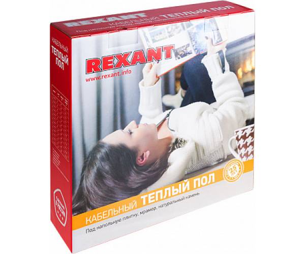 Теплый пол REXANT Standard RND -10-150 (150Вт/10м/ S обогрева, м2: 0,9-1,2) (двух жильный)