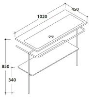 Globo Stockholm мебель под раковину LAST102CR 102х45 схема 1