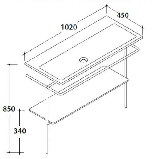 Globo Stockholm мебель под раковину LAST102CR 102х45 схема 1