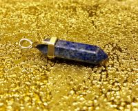 Биолокационный маятник натур камень Содалит в металле 3см