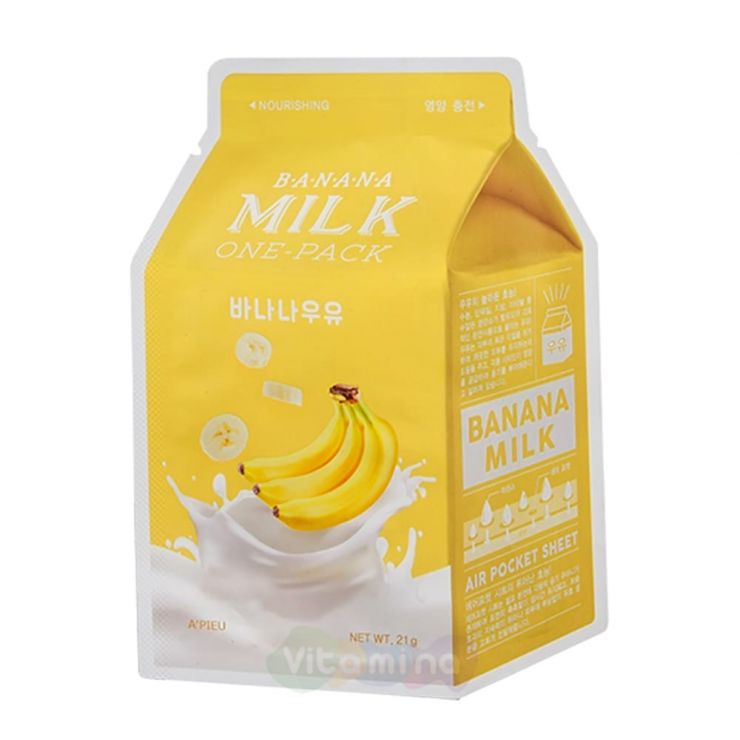 A'Pieu Тканевая маска с экстрактом банана Banana Milk One-Pack, 21 мл