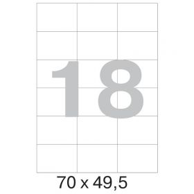 73626 / 641810  Этикетки самоклеящиеся Mega label белые 70х49.5 мм /18 штук , 100 листов