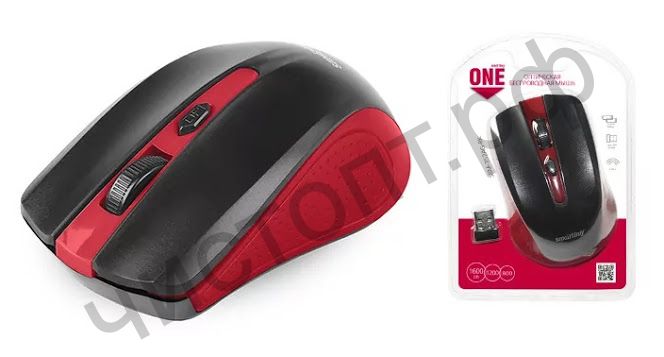 Мышь беспроводн. Smartbuy ONE 352 красно-черная (SBM-352AG-RK) блистер