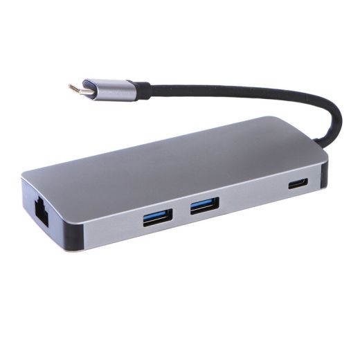 Хаб USB Type-C HDMI+VGA+2*USB3.1+USBC+CardReader+Ethernet