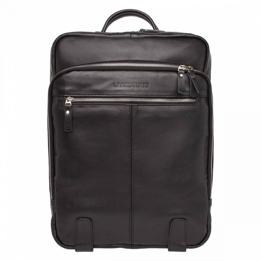 Мужской кожаный рюкзак Lakestone Salmons Black 918301/BL