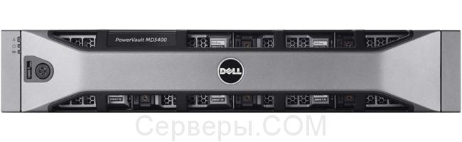 Система хранения Dell PowerVault MD3400 12х3.5" miniSAS HD, MD3400-ACCG-04