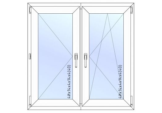 Окно REHAU 1200х1200 Поворотная/Пов-откидная