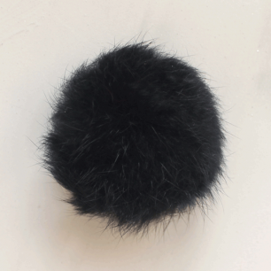Меховой помпон Чёрный, 7 см (натуральный)