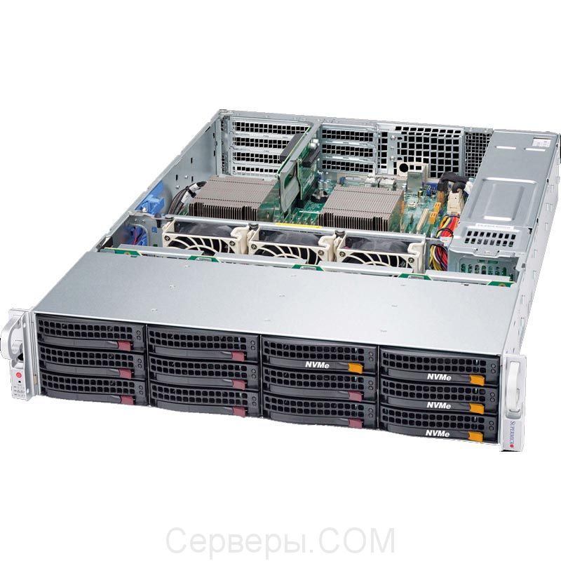 Серверная платформа Supermicro SuperServer 6028R-TDWNR 2U 2xLGA 2011v3 12x3.5", SYS-6028R-TDWNR