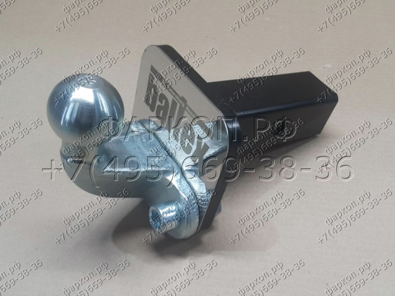 Шаровый узел под американский квадрат 50х50 с фланцевым шаром тип F (шар в комплекте) с хромированной пластиной