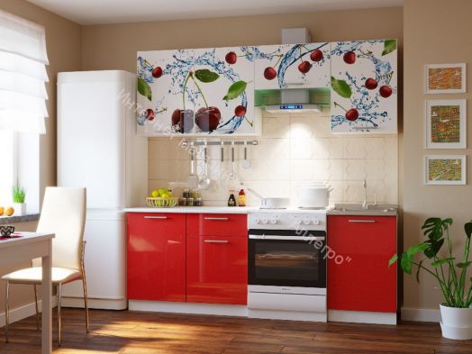 Кухонный гарнитур Риал 2К-107-красный 2100