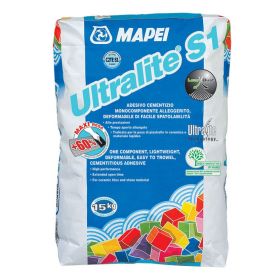 Mapei Ultralite S1 Цементный Однокомпонентный Клей с Высокими Эксплуатационными Свойствами 15кг Белый