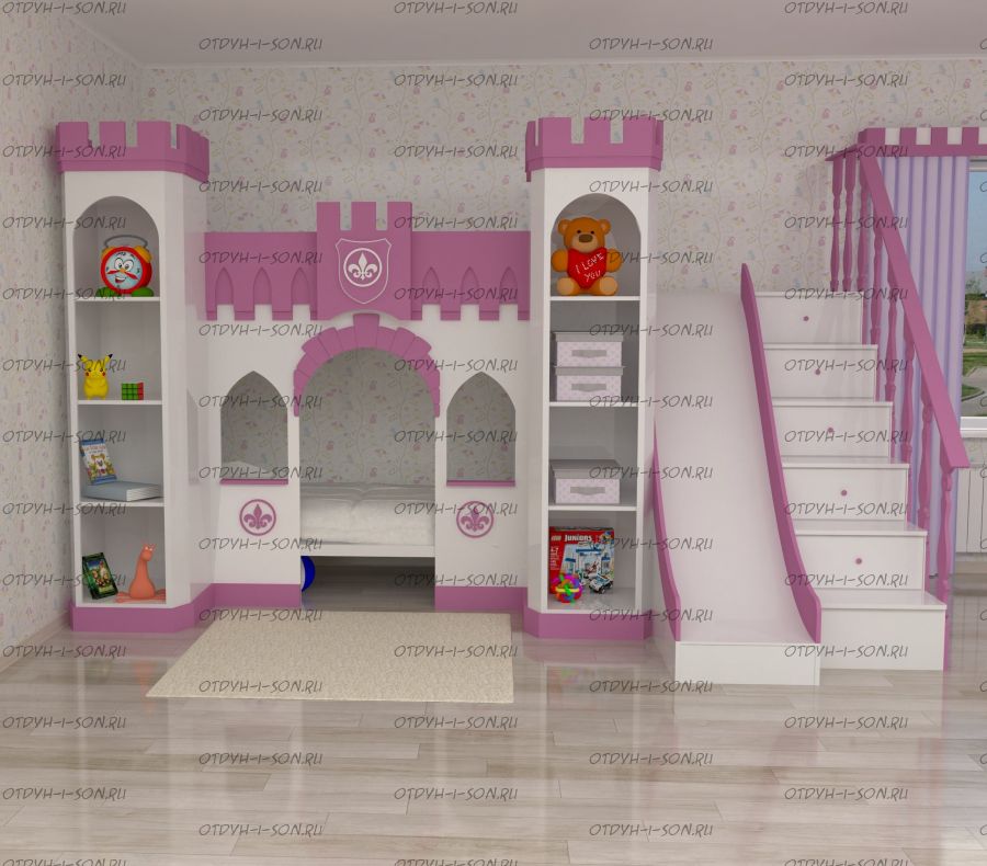 Кровать двухъярусная Принцесса Замок №8