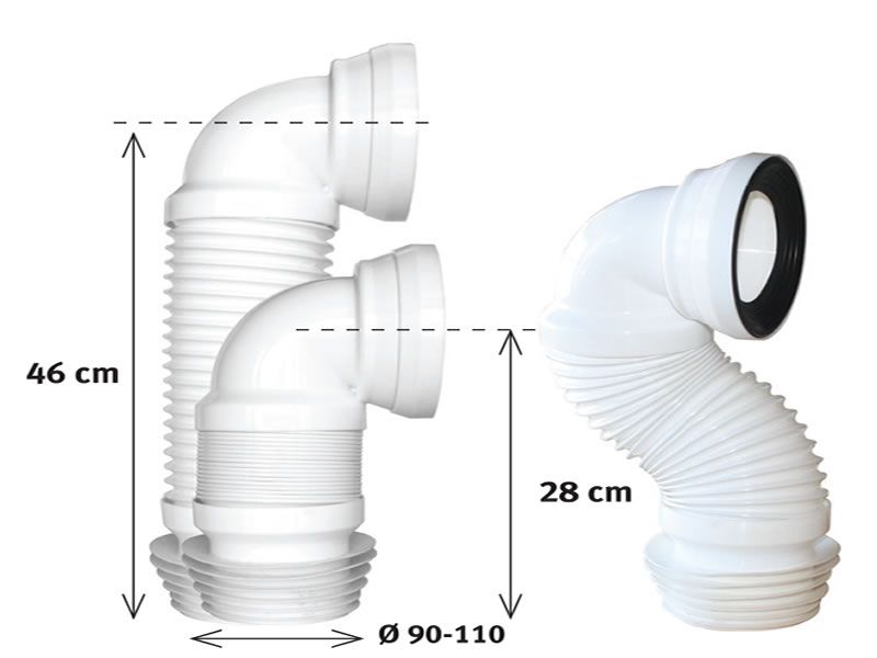 100/460 MM - 100/110 MM Konnektor - Qarmoşka sifon