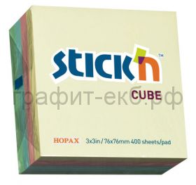 Блок кл.76х76 400л.70г/м2 пастель 4цв.STICK'N НОРАХ 21013