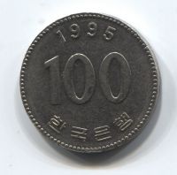 100 вон 1995 года Южная Корея