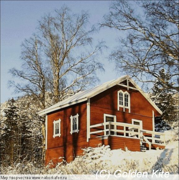 147 Red House in Snow