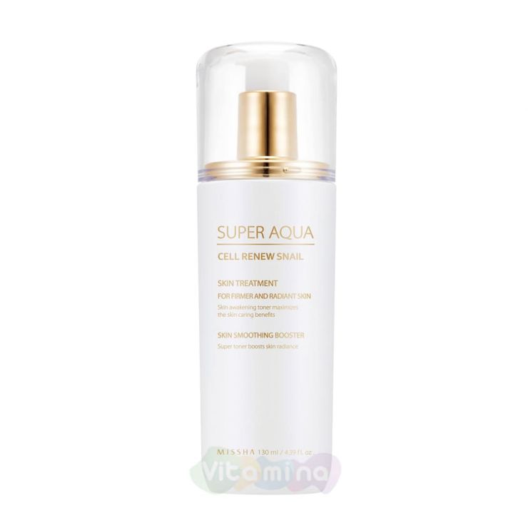 Missha Регенерирующий тоник для лица Super Aqua Cell Renew Snail Skin Treatment, 130 мл